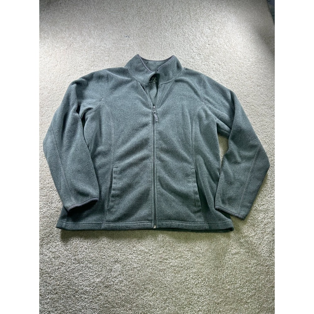 Made for Life Women's Fleece Full Zip Jacket Large Gray Polyester
